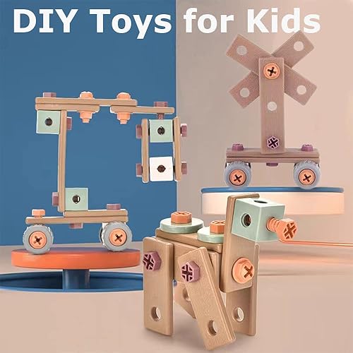 Miniatura 7 de SWGIEEI Juego de herramientas para niños, 144 piezas, juguete de construcción para niños pequeños con caja de herramientas y taladro electrónico,