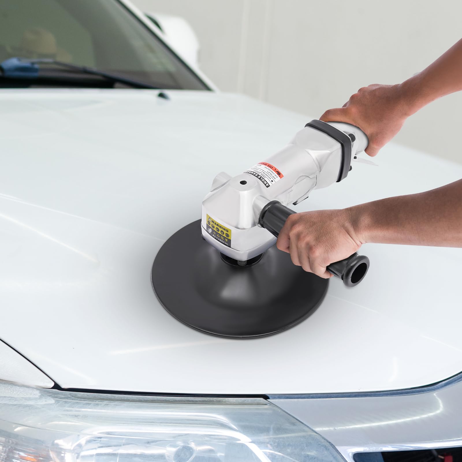 7in Air Angle Sander, Pneumatic Air Wet Stone Polisher Grinder Hand Sanding Tool with Air Inlet Connector, Concrete Polishing Machine for Flooring, Tiles, Marble, 4500RPM