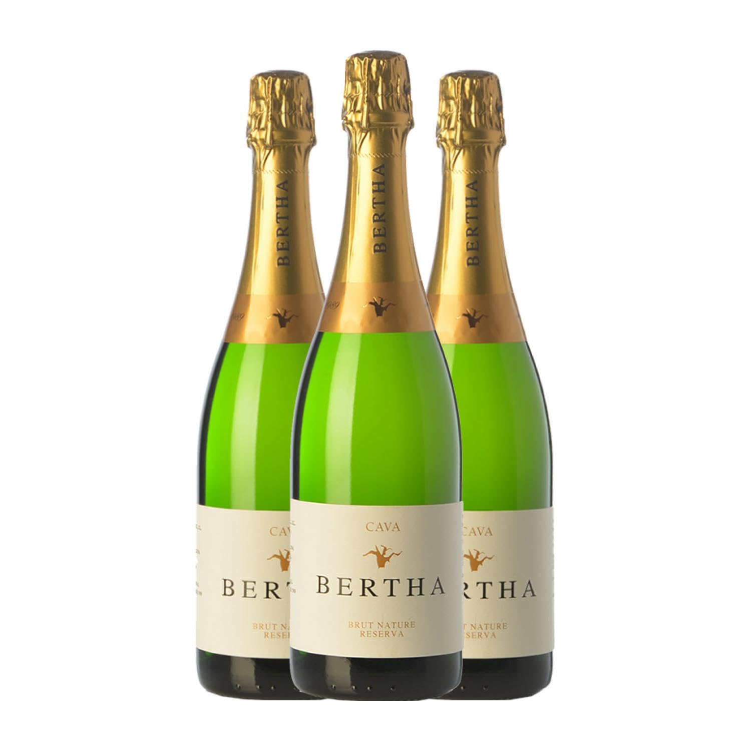 Bertha Brut Nature Cava Reserva 75 cl Espumoso blanco (Caja de 3 Botellas de 75 cl)