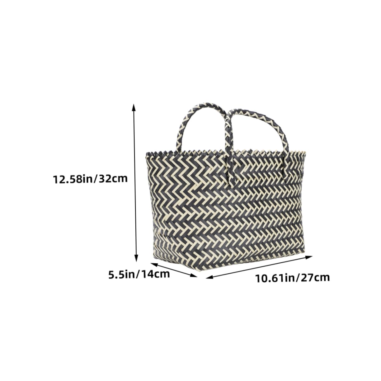 OUNONA Versatile Handbag Set 2 Pcs Plastic Baskets Handles Pp Material for Shopping Shower Home Storage