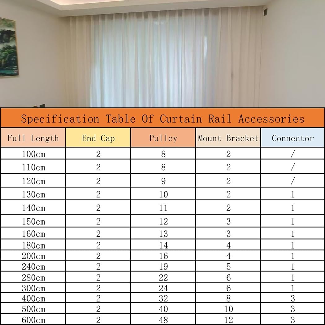 Heavy Duty 12.1FT Aluminum Curtain Track System - Ceiling & Wall Mount Room Divider in Champagne Color, Perfect for Curtains & Drapes, Durable & Stylish Decor Solution