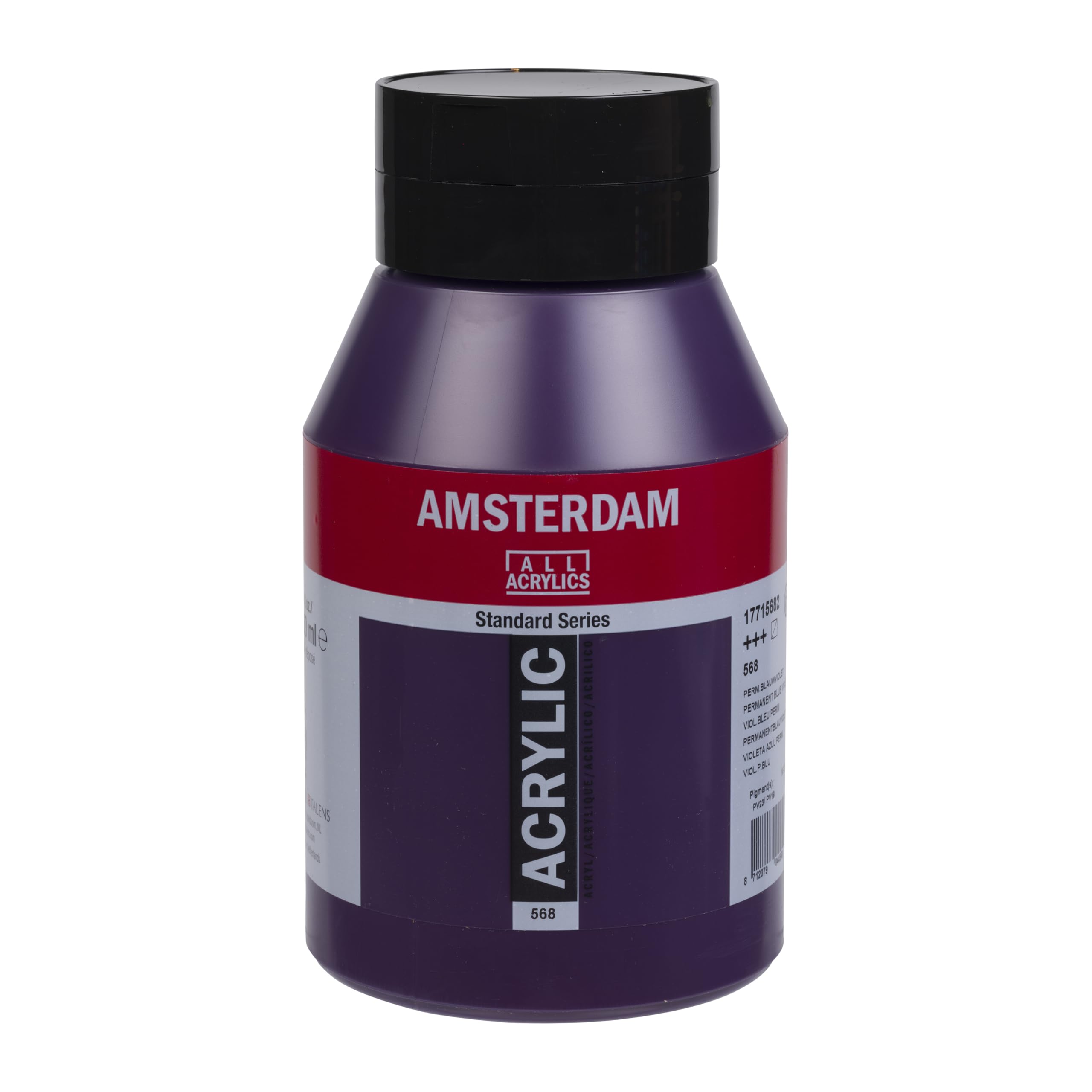 Amsterdam Standard Series Acrylic - Permanent Blue Violet 568 1000 ml Jar - High-Quality, Lightfast, Durable, Semi-Transparent Paint