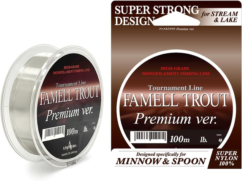 Yamatoyo Famell Trout Premium ver. 100m #1.2 7lb Titanium Brown