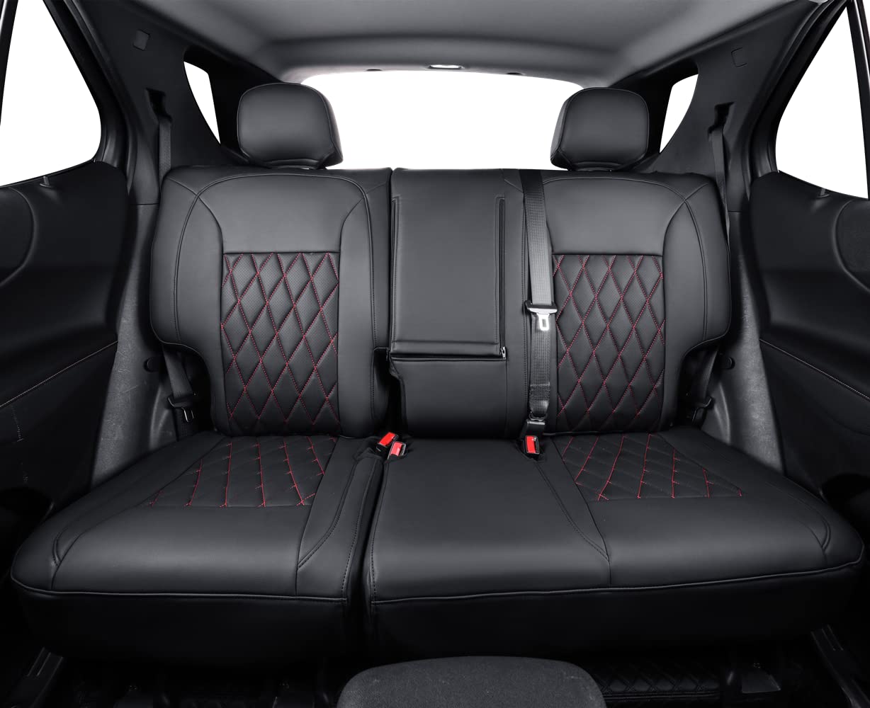 coverdream Equinox Waterproof Leather Seat Covers Custom Fit for 2018-2024 Chevrolet Equinox Premier, LS, LT, L, RS,Full Coverage,Airbag Compatible Car Seat Protector (Full Set,Red/Black)