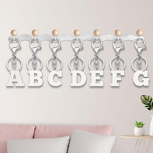 Miniatura 5 de Llavero del alfabeto con letra A-Z, llavero de metal con inicial del alfabeto para hombres y mujeres, mochila, decoración de llavero de automóvil