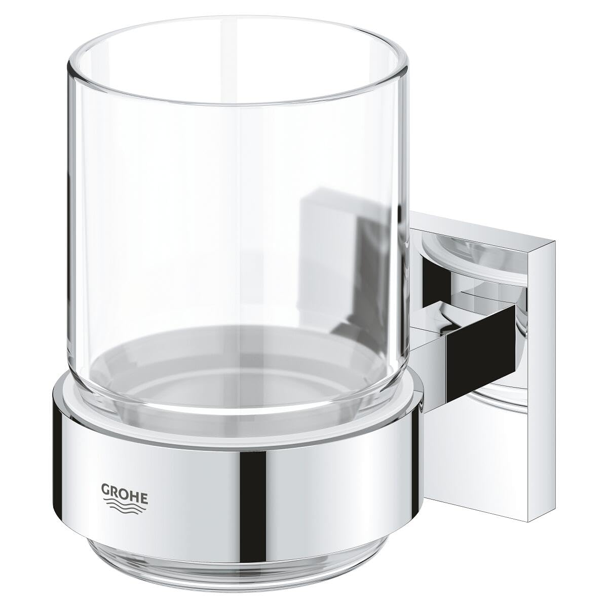 Grohe Start Cube QuickFix - Portacepillos con soporte, cromo, para pegar (pegamento QuickGlue A1) o atornillar, ref. 41097000