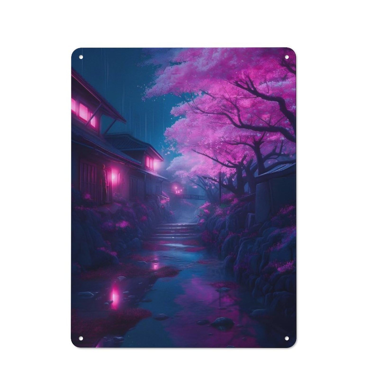 Junmoney Fantasy Nature Japan 07 Vintage Tin Sign 40X30cm With For Home Office Or Studio, Winter Wall Decor For Creative Workspace Decorators