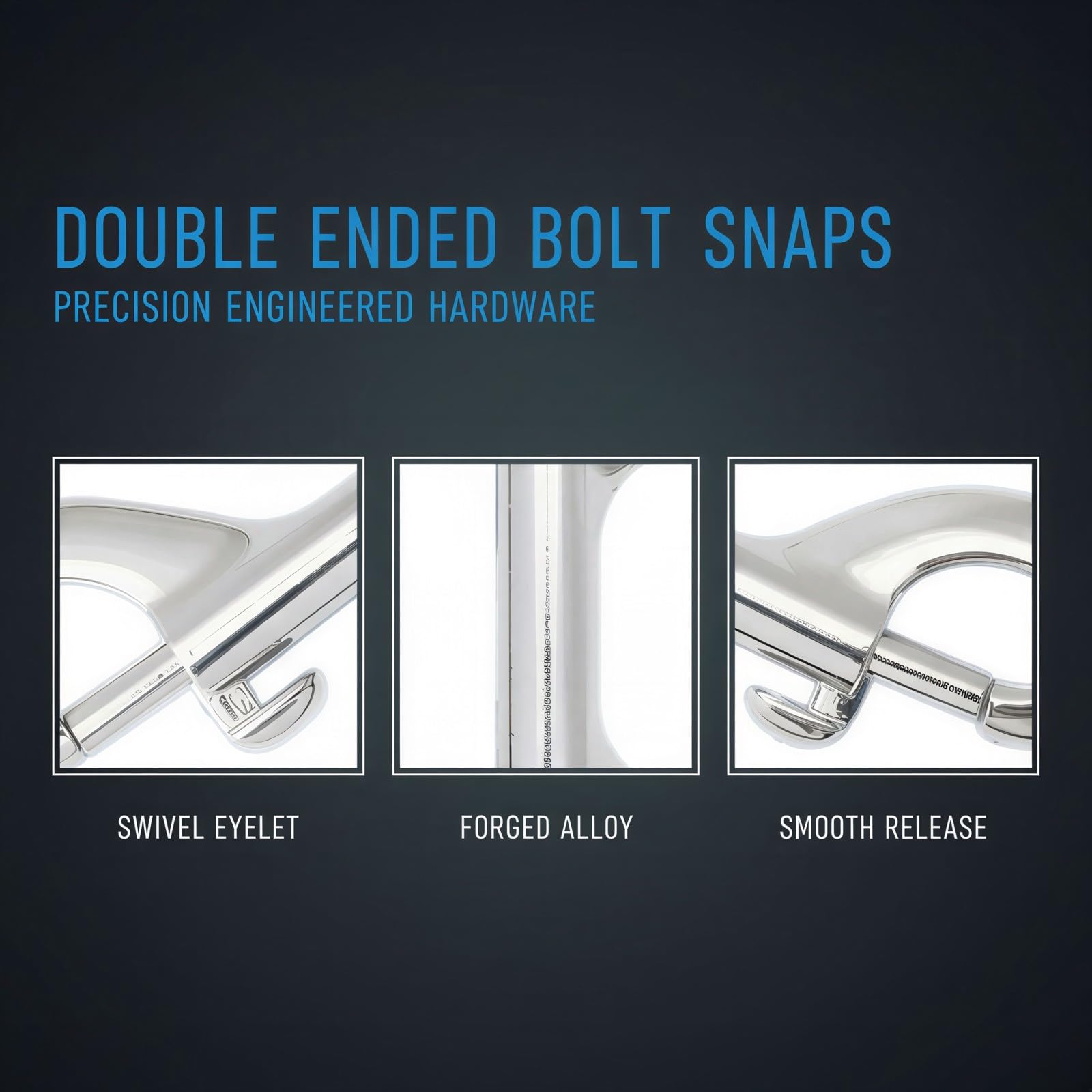 20 Stk. doppelseitige Bolt-Snap-Haken aus Zinklegierung, doppelte Metall-Trigger-Clips zum Verbinden von Hundeleinen, Pferdefuttereimern, als Schlüsselhalter und Tauchzubehör, 360° drehbar