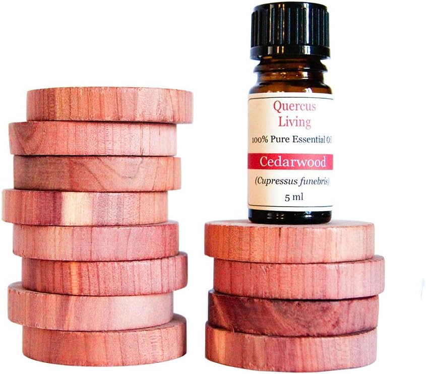 Quercus Living 24 Cedar Wood Moth Repellent Rings and Cedar Wood
