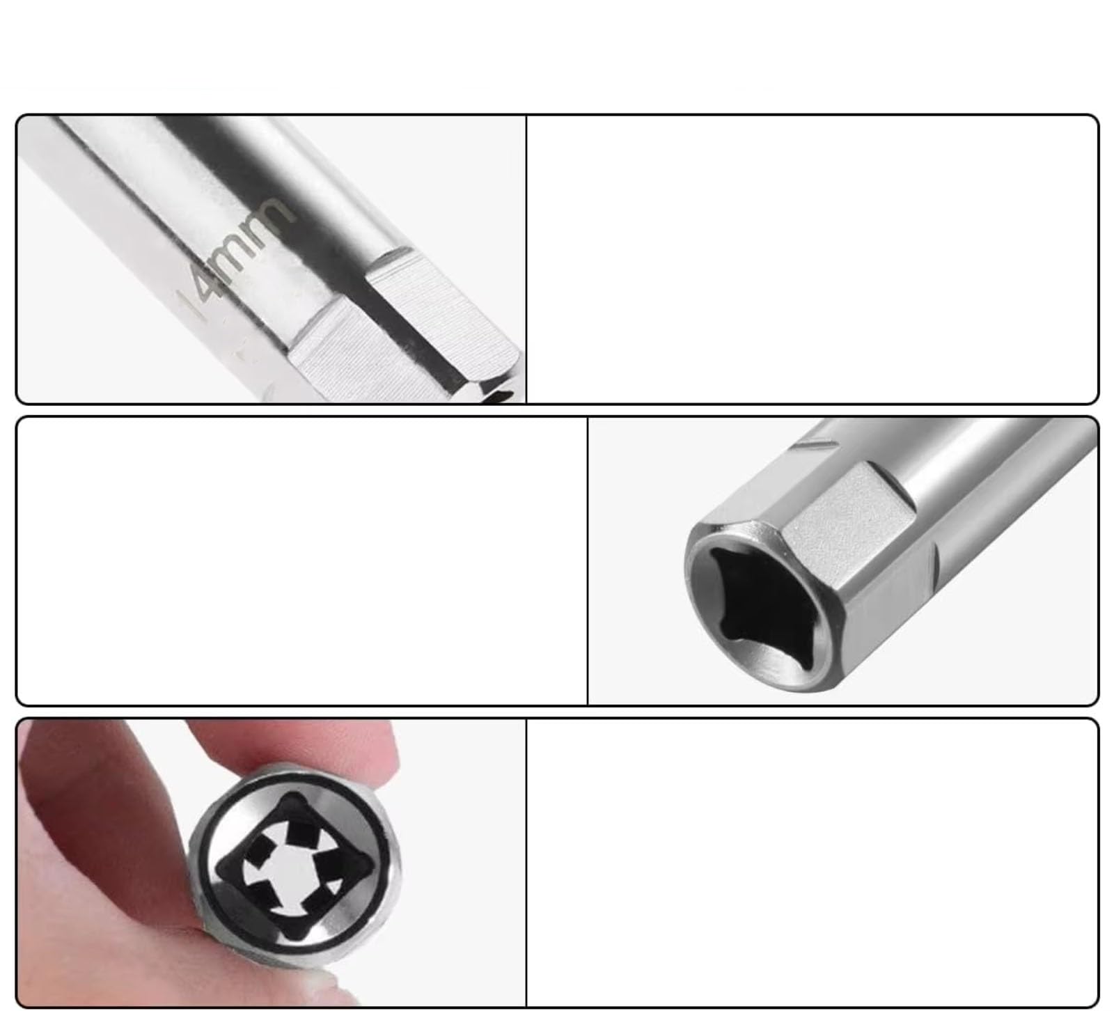 Klucz do świec magnetycznych 3/8" pod kątem 12° do nasadek 14 mm i 16 mm, do demontażu świec zapłonowych.