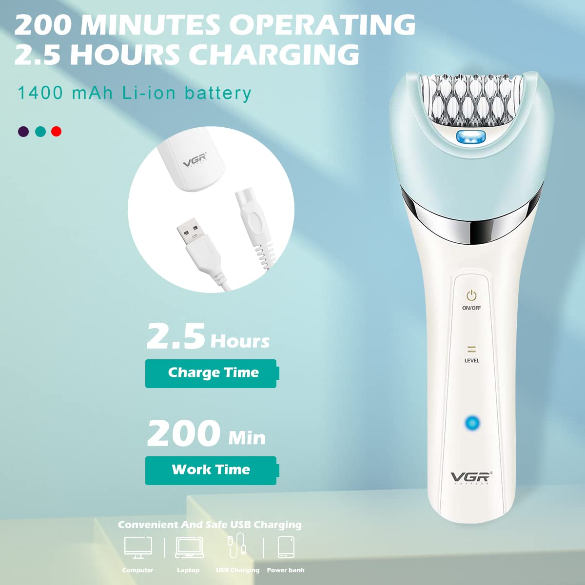 VGR V-703 Professional 5-in-1 Women Grooming Kit Shaver for Face, Legs, Underarms & Bikini area, Eyebrow trimmer, Ear & Nose Trimmer Facial Massager & Body Massager IPX 4 Fully washable VGR V-703 Professional 5-in-1 Women Grooming Kit Shaver for Face, Legs, Underarms & Bikini area, Eyebrow trimmer, Ear & Nose Trimmer Facial Massager & Body Massager IPX 4 Fully washable