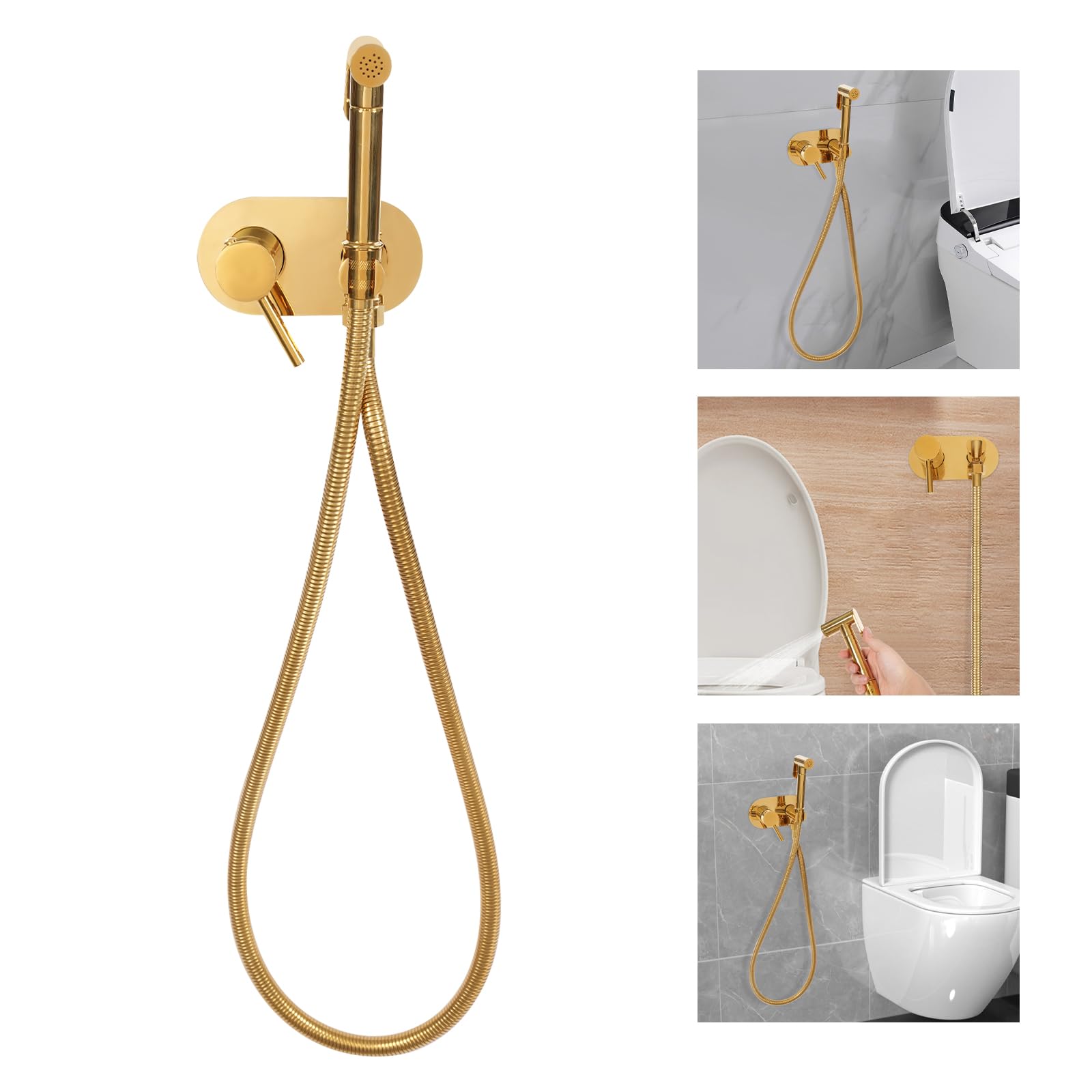 Set per bidet per l'igiene personale, a mano, in acciaio inox, per bidet e bidet regolabile, per l'igiene personale