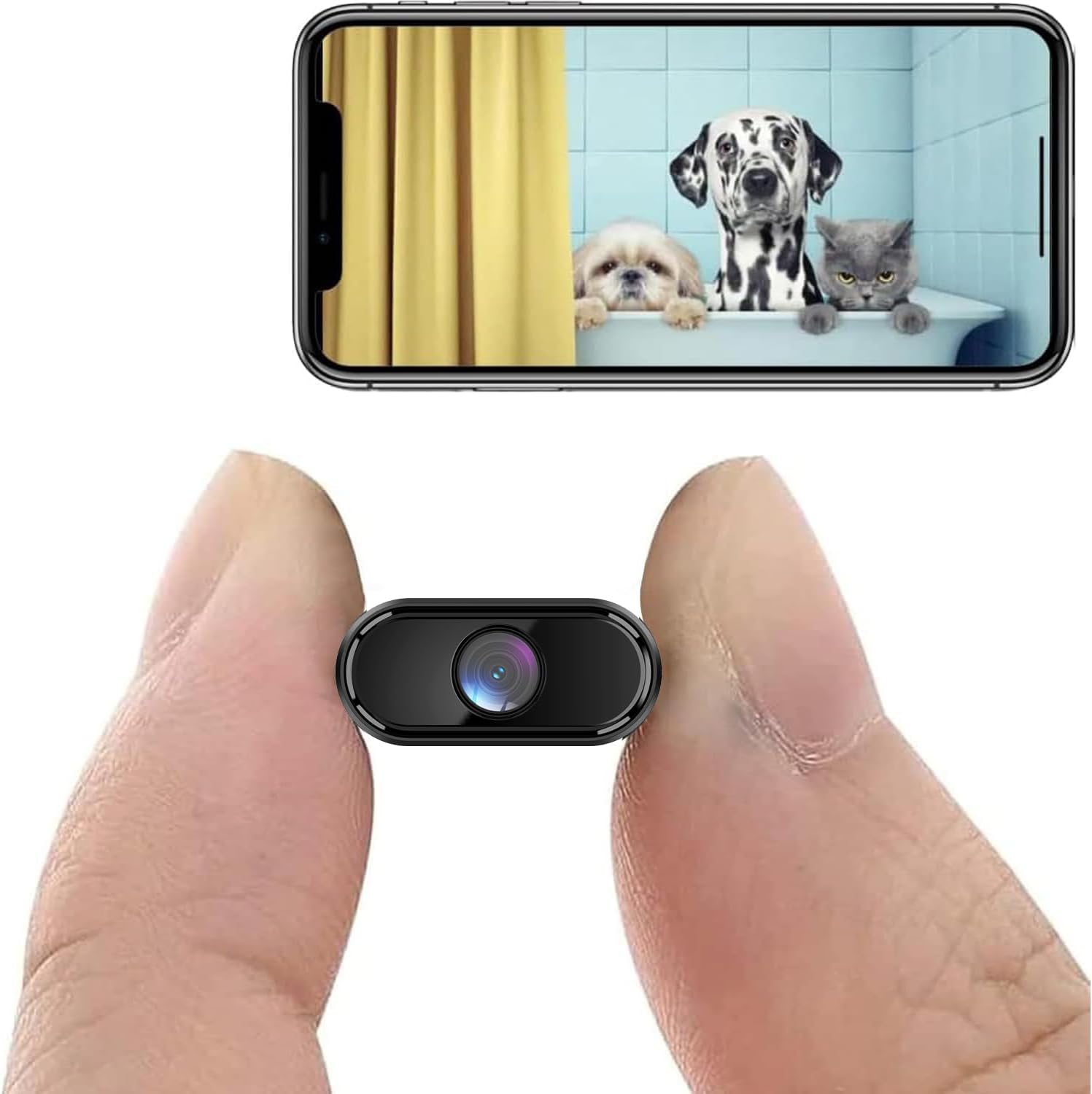 Spy Camera 1080P Indoor Hidden Camera Wireless, Mini Cameras, Home Security Cameras with Motion Detection, Night Vision, App Control Door SpyCam X7
