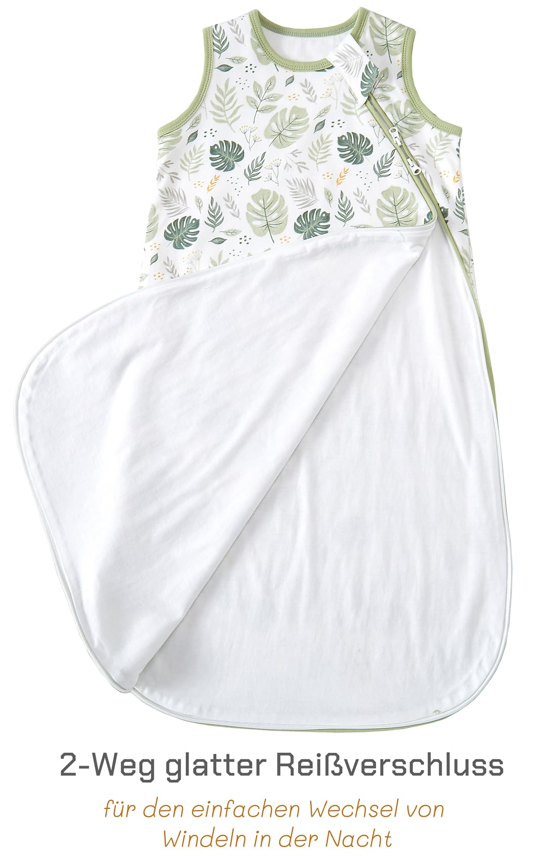 Sacco nanna per neonati, 1,5 TOG, 100% cotone, per tutte le stagioni, per primavera, autunno, 1,5 tog/piante + zoo, 84 cm, 12-18 mesi