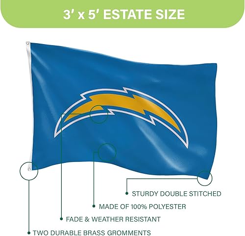 Miniatura 123 de NFL Dallas Cowboys - Bandera duradera de 3 x 5 para exteriores con ojales, bandera y pancarta resistentes para jardín al aire libre y patio, bandera