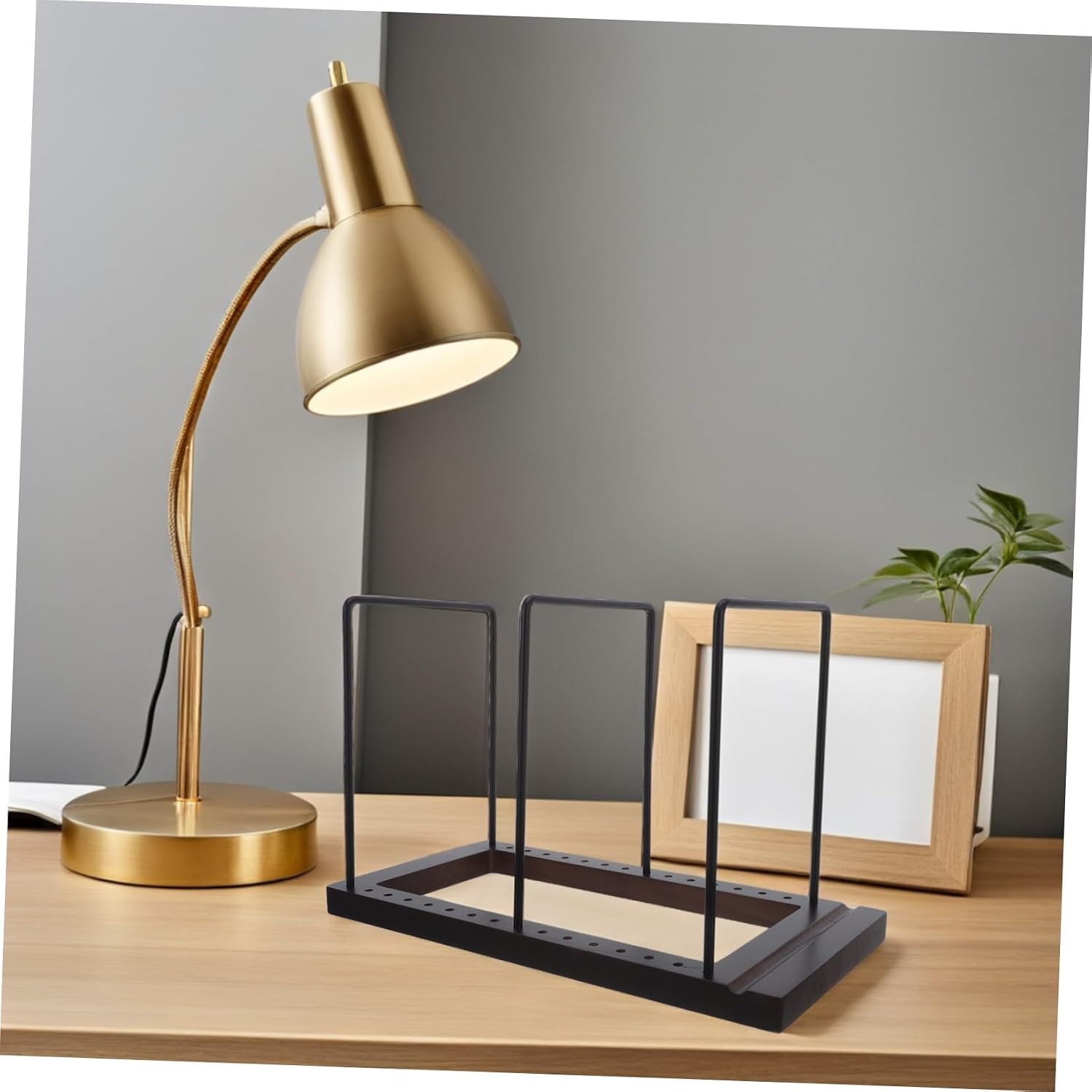BESPORTBLE Wooden Vinyl Record Storage Rack and CD Organizer Stand with Nonslip Base for Music Lovers Tabletop Display and Album Storage