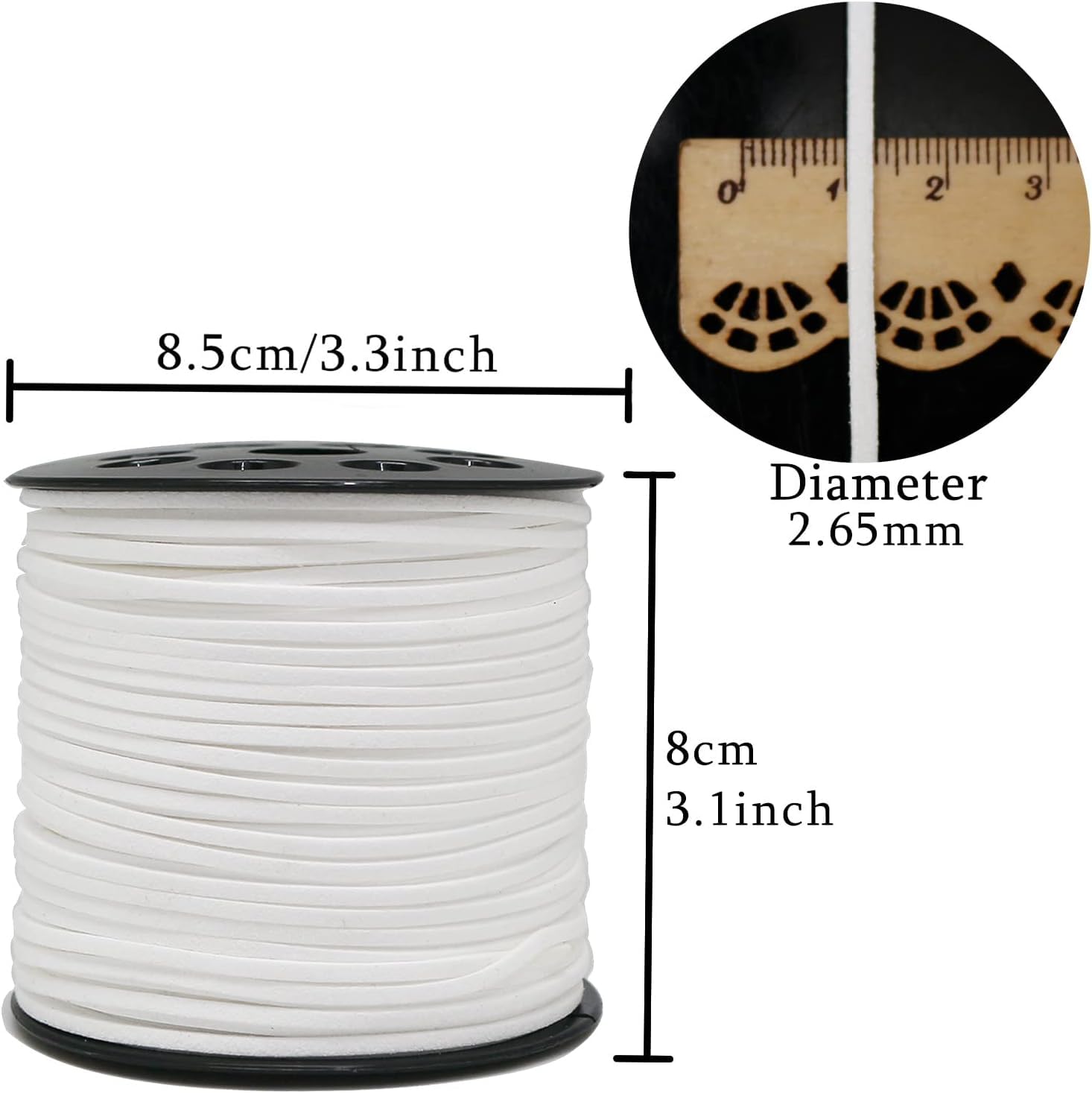 FQTANJU 100 Yards Suede Cord, 2.65mm Flat Faux Leather Cord with Roll Spool Beading Craft Thread for Necklaces Bracelets - Image 4