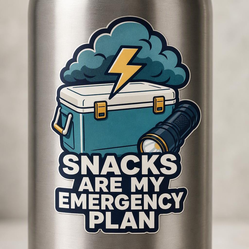 Snacks are My Emergency Plan Sticker Decal Cooler Waterproof Vinyl