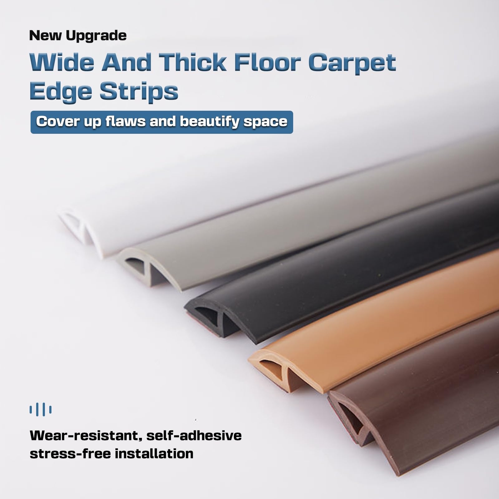 Tiras autoadhesivas de PVC de 3.3 pies para alfombras y cubiertas de suelo para superficies irregulares de hasta 5 mm, solución de tratamiento de suelos color rojo vino