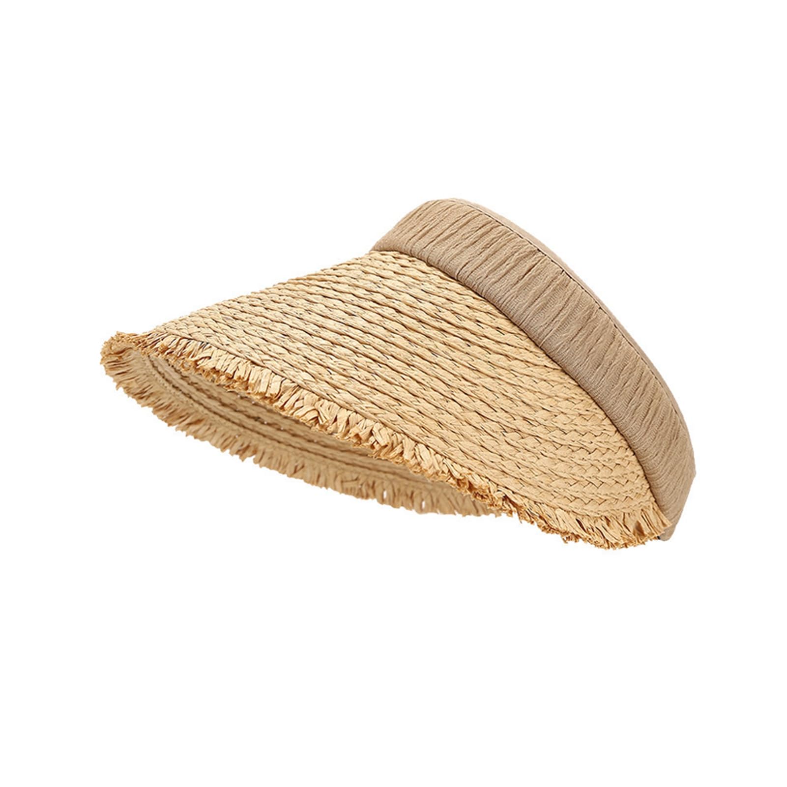 matumou Hollow Top Hat, Foldable Braided Hat with UV, Breathable Design Wide Brim Hat for Summer Travel Outdoor Activities