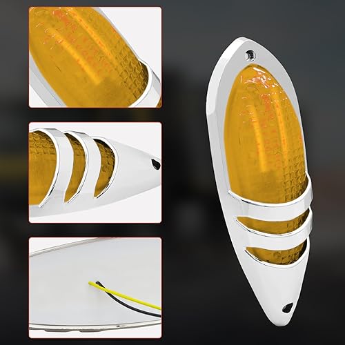 Miniatura 7 de Ygmylandbb 2 luces indicadoras laterales LED amarillas DC12V-24V LED LED de 12V-24V lámpara de distancia delantera trasera trasera luz interior con