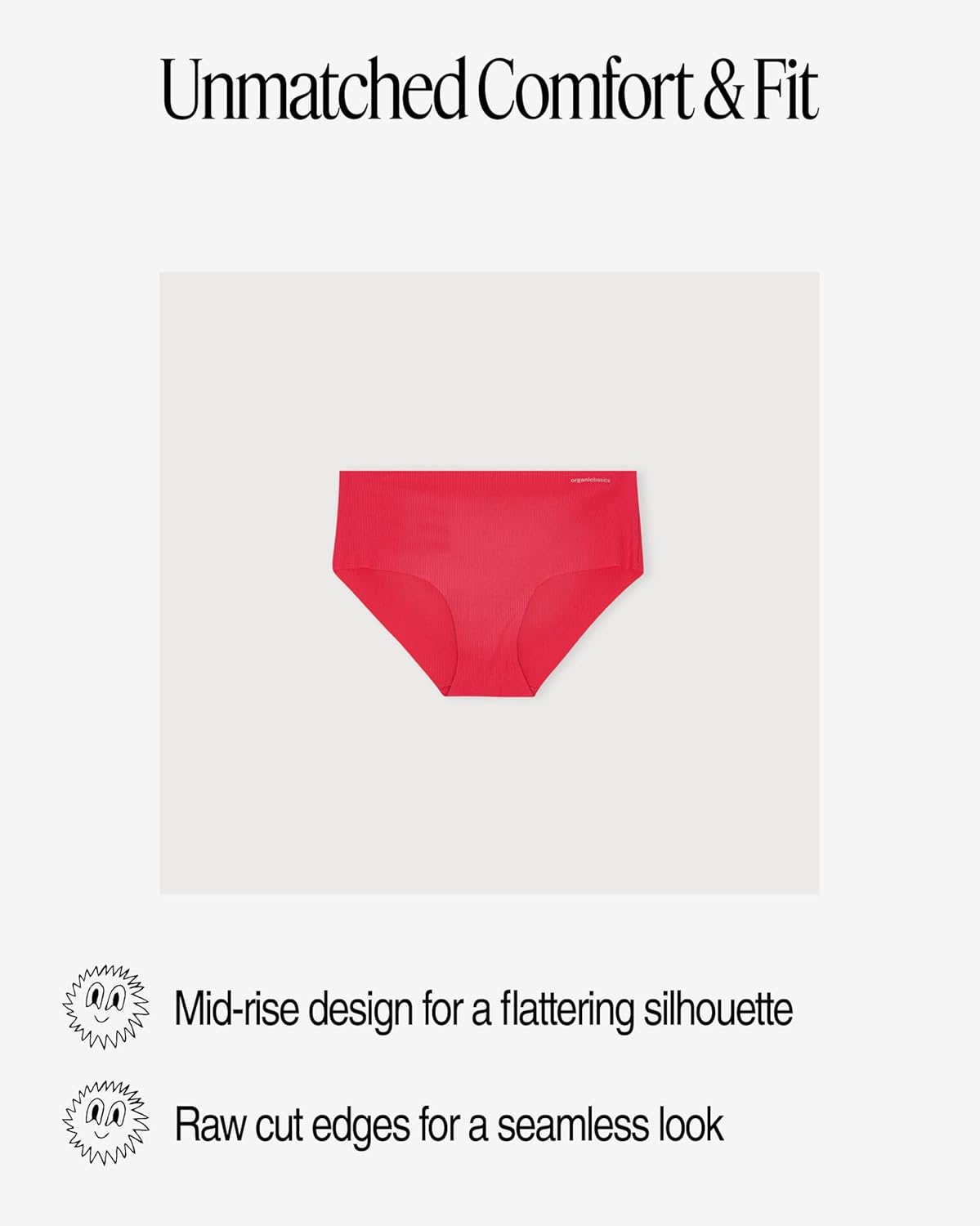 Organic Basics womens Naked Ribbed Hipster Underwear - Image 3