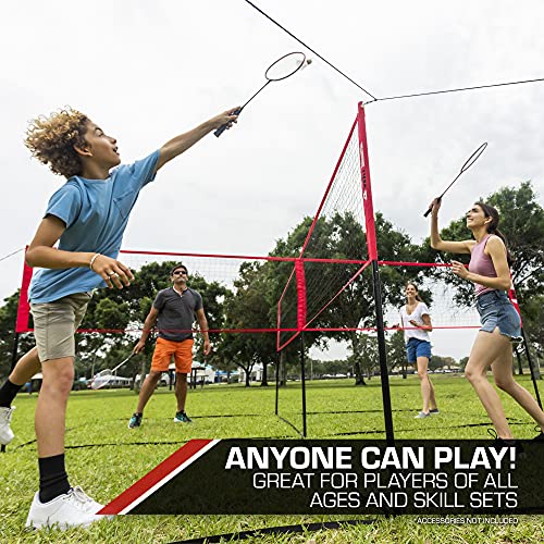 EastPoint Sports 4-Way Volleyball and Badminton Net, Game for Outdoors, Backyard, Beach, Park, East Set Up, White by EastPoint Sports - Image 7