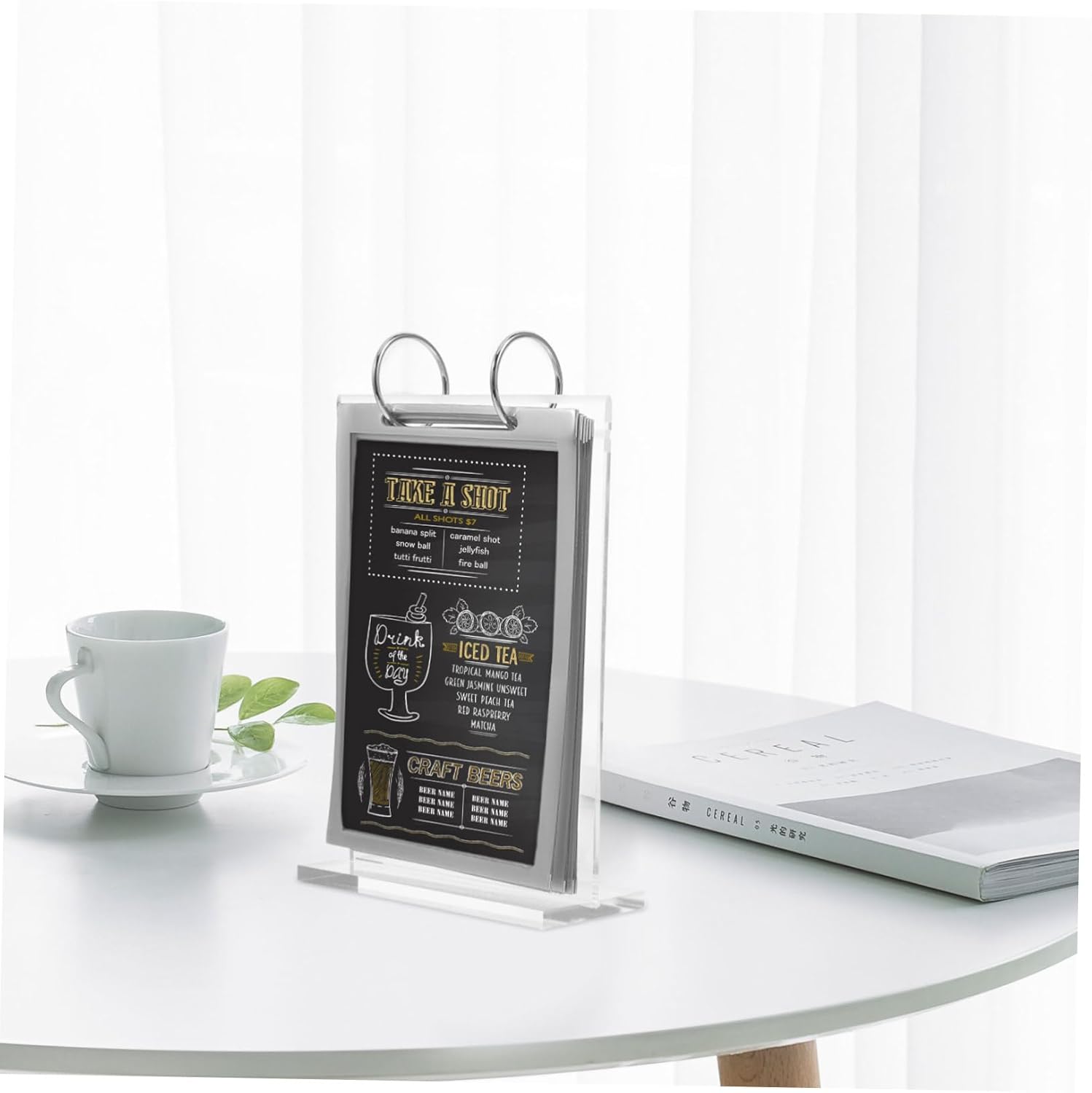 5pcs Menu Display Stand Flip Display Menu Holder Sign Holder Poster Stand Tabletop Acrylic Base