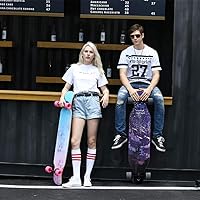 Vista 6 de Junli - Patineta Freeride de 41 pulgadas, para skateboarding, estilo libre y pendientes.