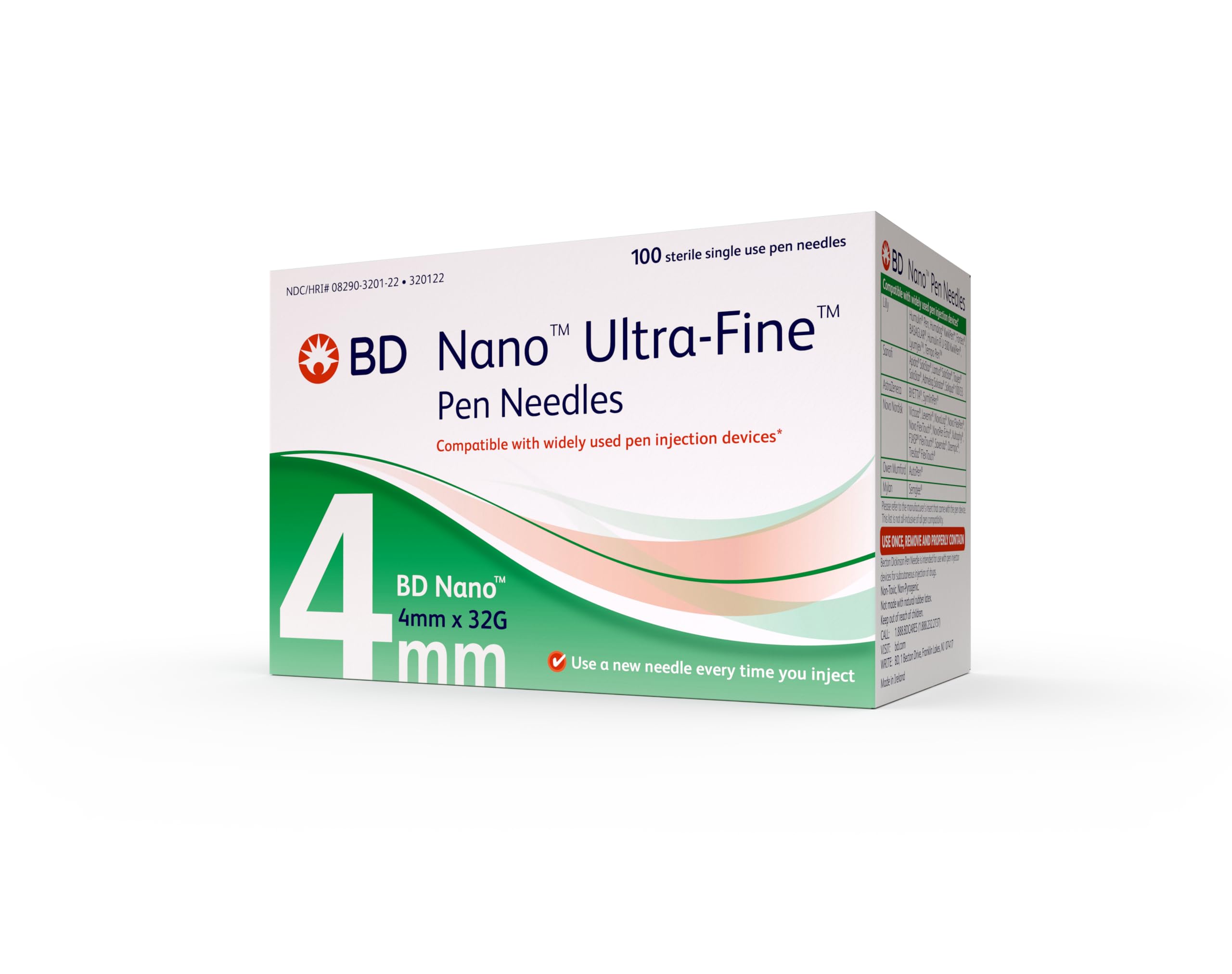 Becton Dickinson (BD) Nano 4mm Pen Needle (320179) | 32G | Ultra-Thin Wall Technology, Reduces Intramuscular Injection Risk, and Enhances Patient Comfort - Pack of 50 (B0DB699K33) Amazon Price History, Amazon Price Tracker