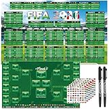 Poster Coupe du Monde de la FIFA : un côté est idéal pour collecter des informations sur l'équipe et planifier des prévisions, l'autre côté sert de plan de jeu clair pour capturer chaque match. Léger et facile à plier, sans plis ni usure, il peut être rangé ou emporté partout où vous voulez suivre le tournoi.