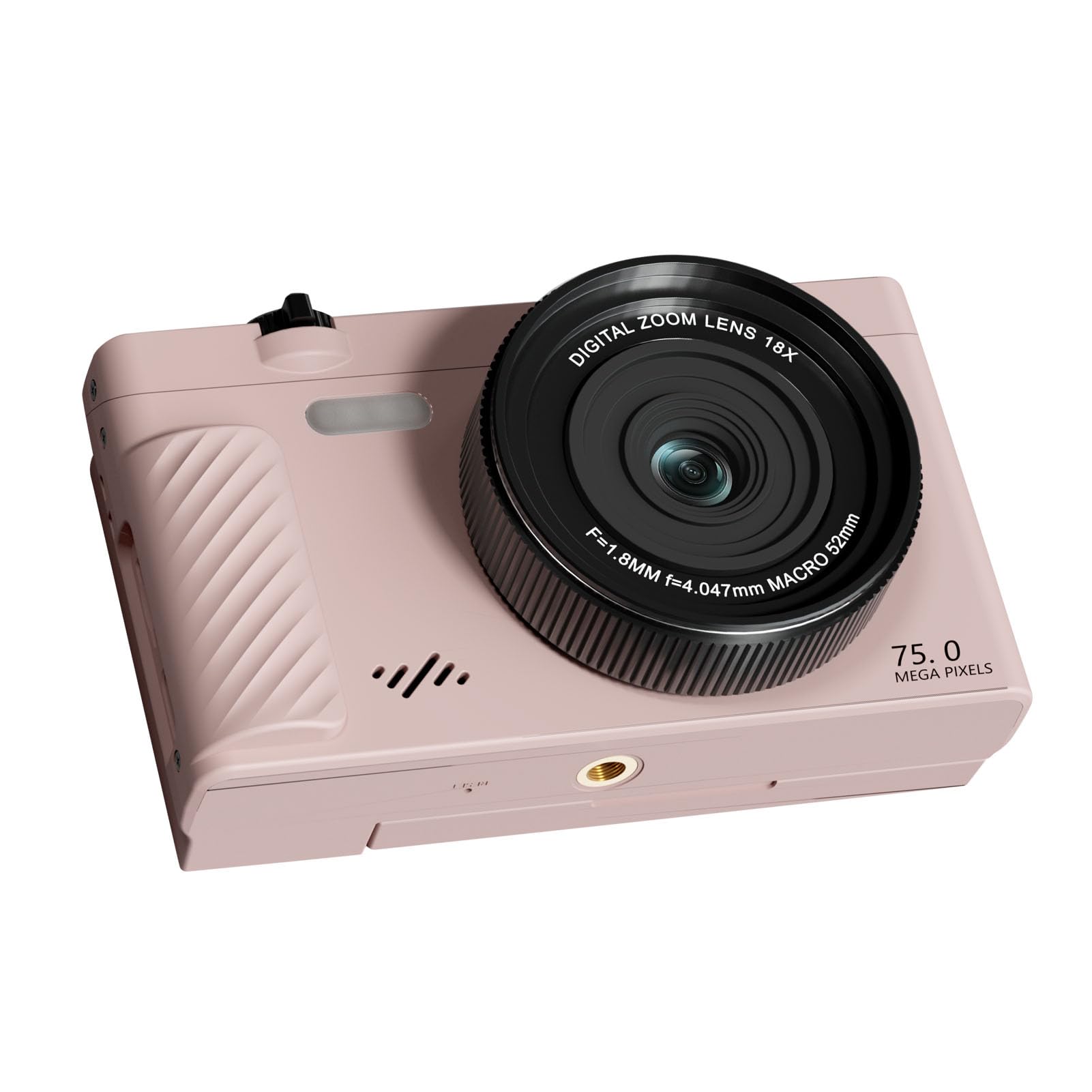 Fabater Fotocamera Digitale, Fotocamera Mirrorless WiFi 4K 75MP con Schermo Flip da 3 Pollici e Zoom 18X, Fotocamere da Viaggio Compatte per Ritratti Paesaggistici e Vlogging di (PINK)