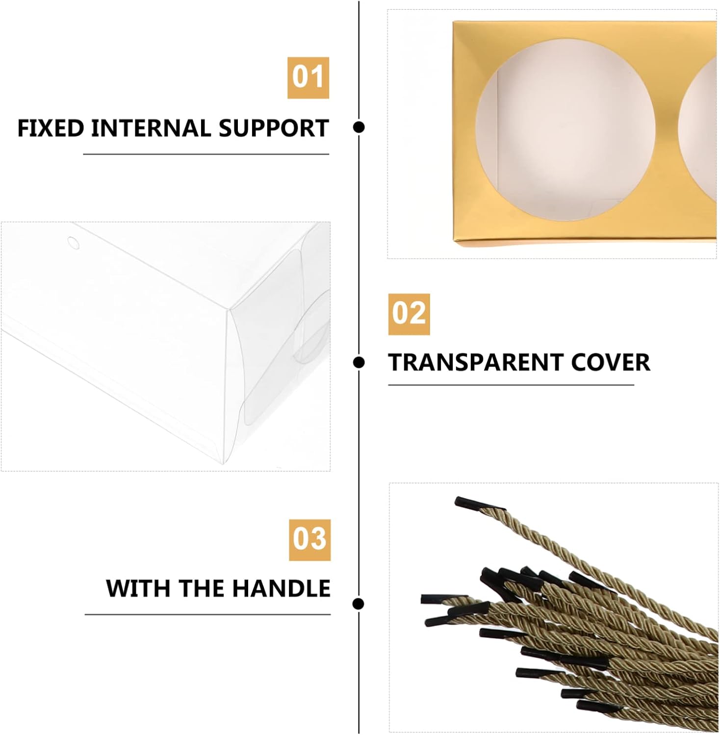 UPKOCH 10pcs Portable Egg-yolk Puff Packaging Boxes Bakery Treat Boxes for Cookies and Biscuits Simple Cake Boxes for Desserts and Baked Goods Storage
