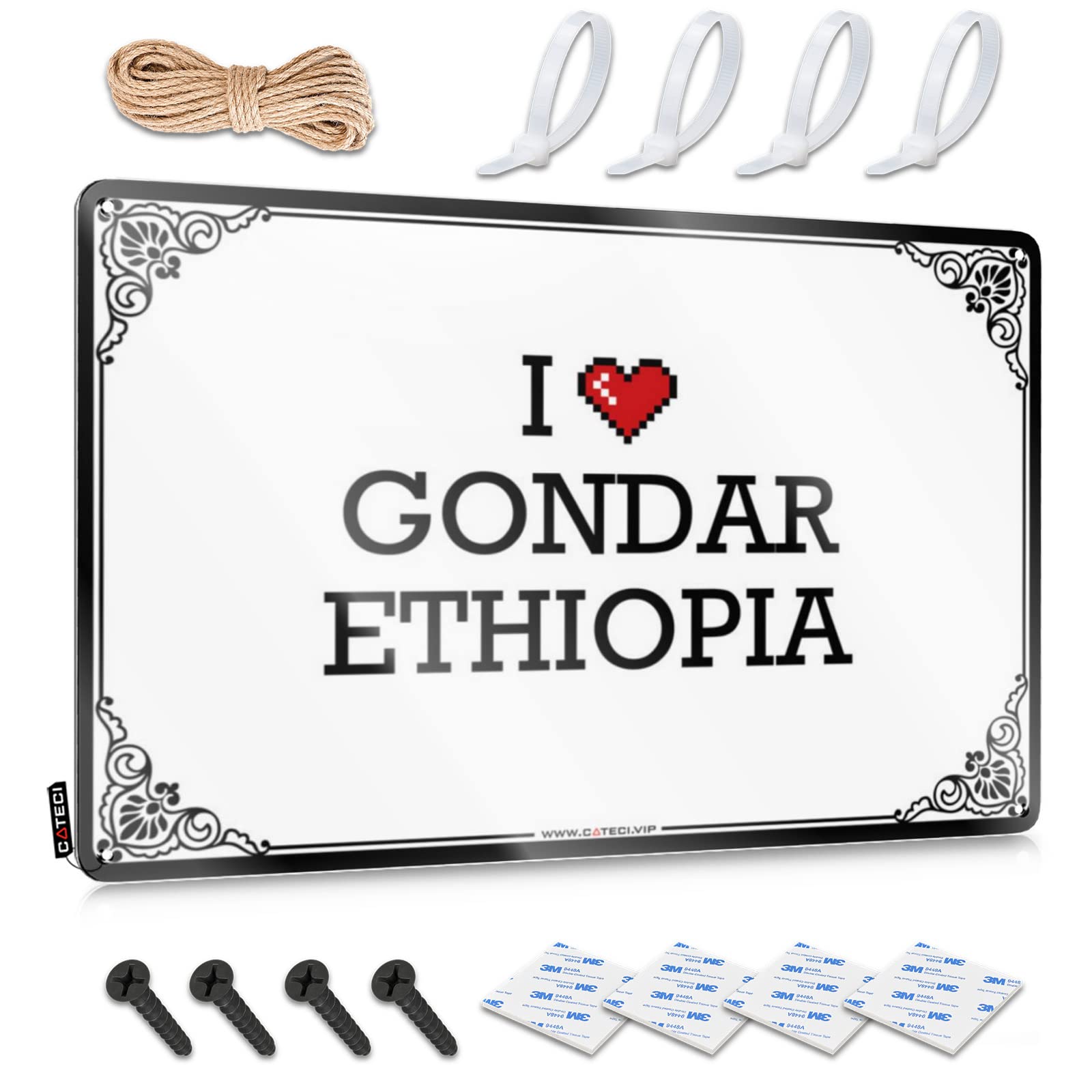 Fzfn Colour I Love Gondar Ethiopia Essentials Farmhouse - Pool Decorations Outdoor Posters Wall Art Decoration(30X40cm)