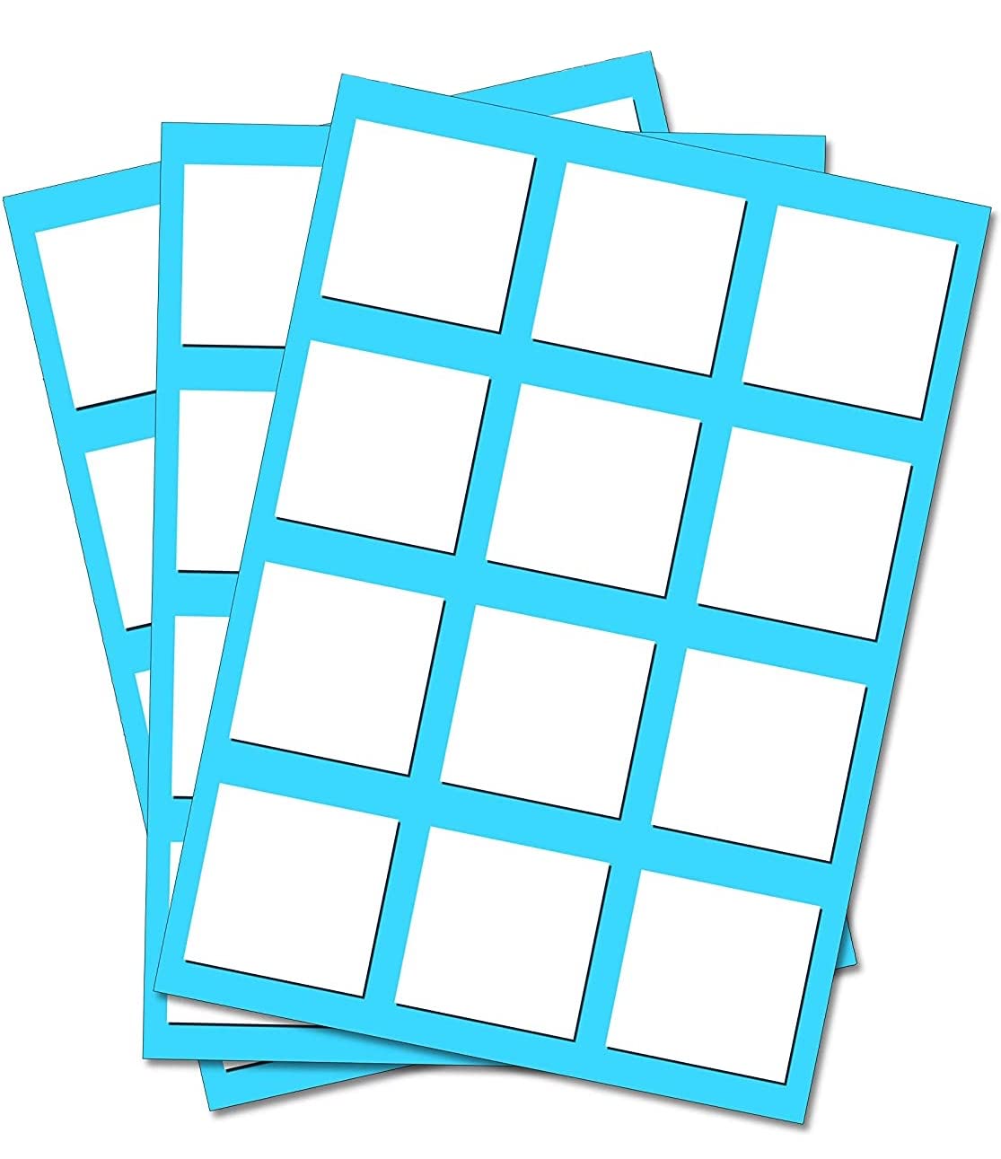 120 White Squares - Removable Self Adhesive Waterproof Durable Vinyl Stickers - Digitally Cut to the sticker Shape - size 10mm