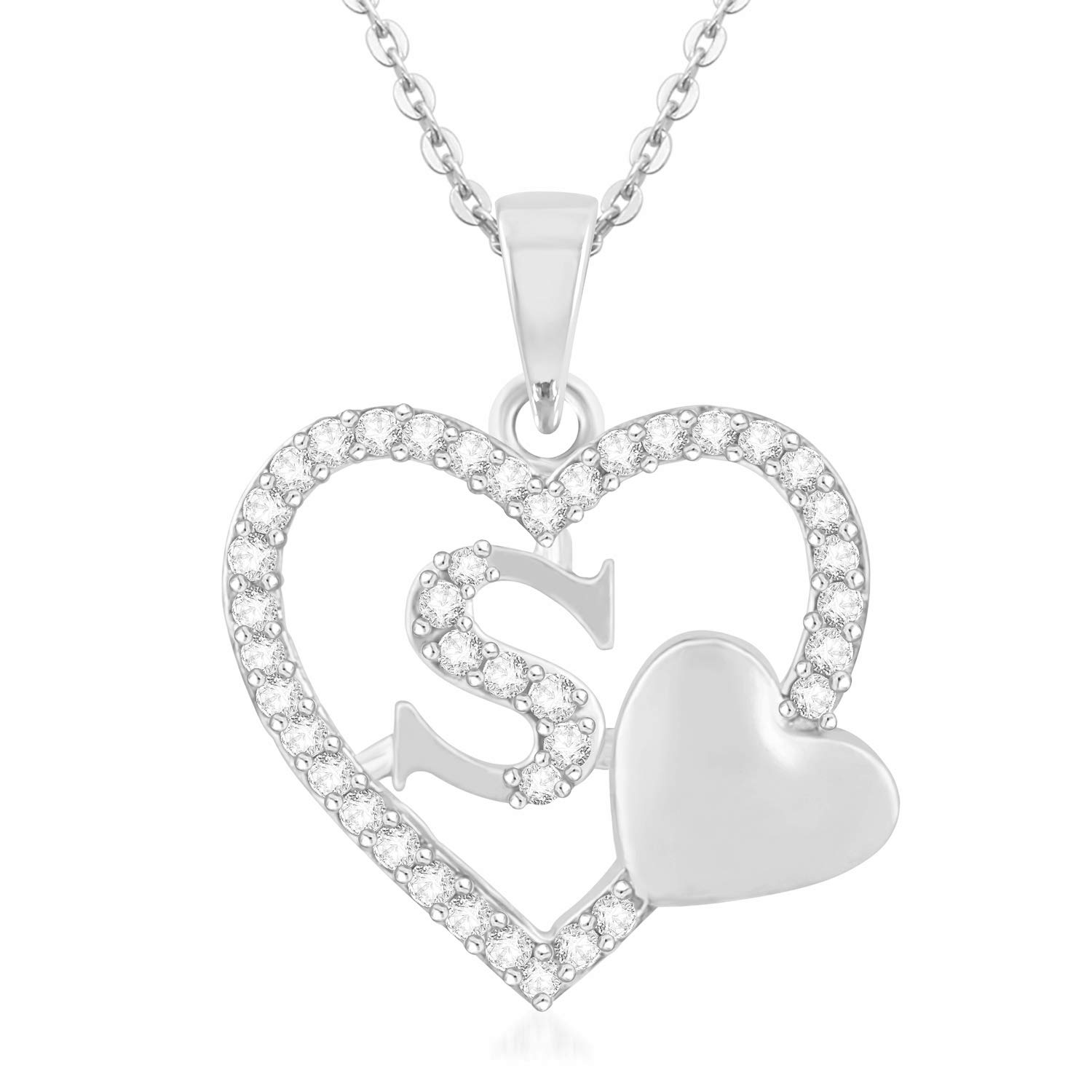 See full amazon price history chart for Kanak Jewels Love Heart Pendent "S" Letter Silver Gold Plated for Girls Women Men Unisex Couple Alphabet Pendant in American Diamond Jewellery Set alphabet Cubic Zirconia Brass Chain Pendant Kanak Jewels Love Heart Pendent "S" Letter Silver Gold Plated for Girls Women Men Unisex Couple Alphabet Pendant in American Diamond Jewellery Set alphabet Cubic Zirconia Brass Chain Pendant (B08GHDLXJZ) Amazon Price History, Amazon Price Tracker