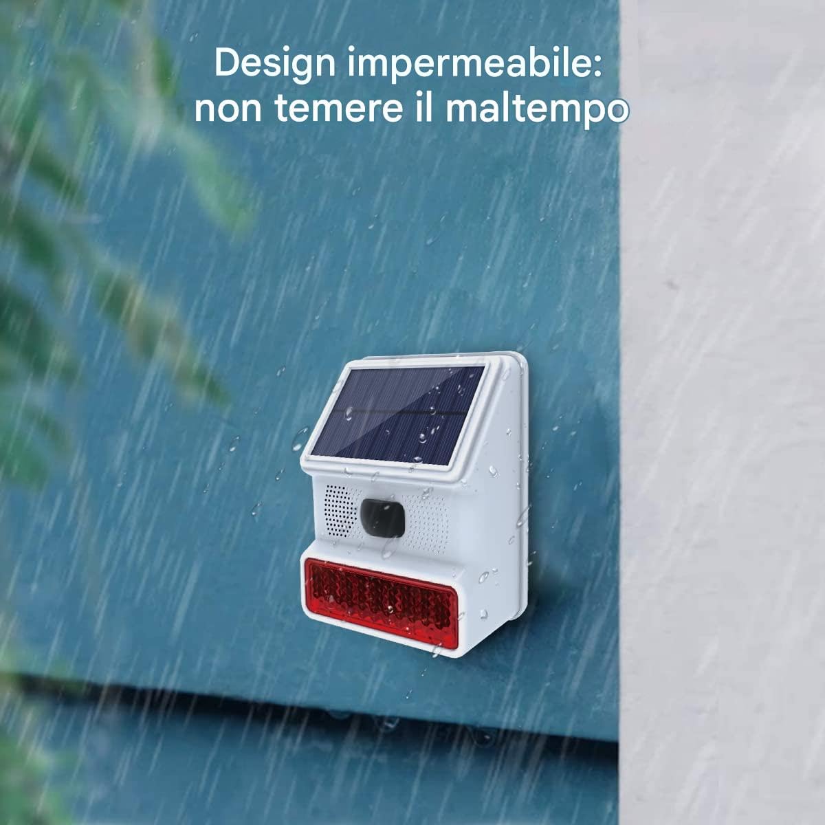 Sirena di Alarme, Sirena da esterno solare con Luce Lampeggiante LED funzionano con sistema di allarme, PG103, PG107, PG108 Compatibile con PE523R