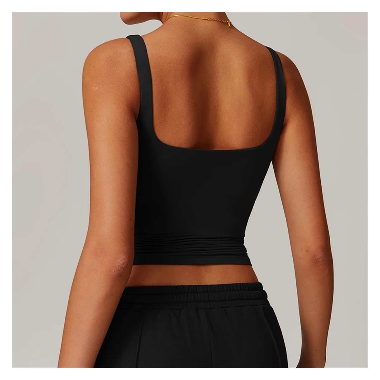 Top da Yoga Reggiseno Sportivo da Donna, Scollo Quadrato, Aderente, Canotta Yoga, Palestra, Corsa, Traspirante, Casual, vestibilità Comoda, Top Allenamento