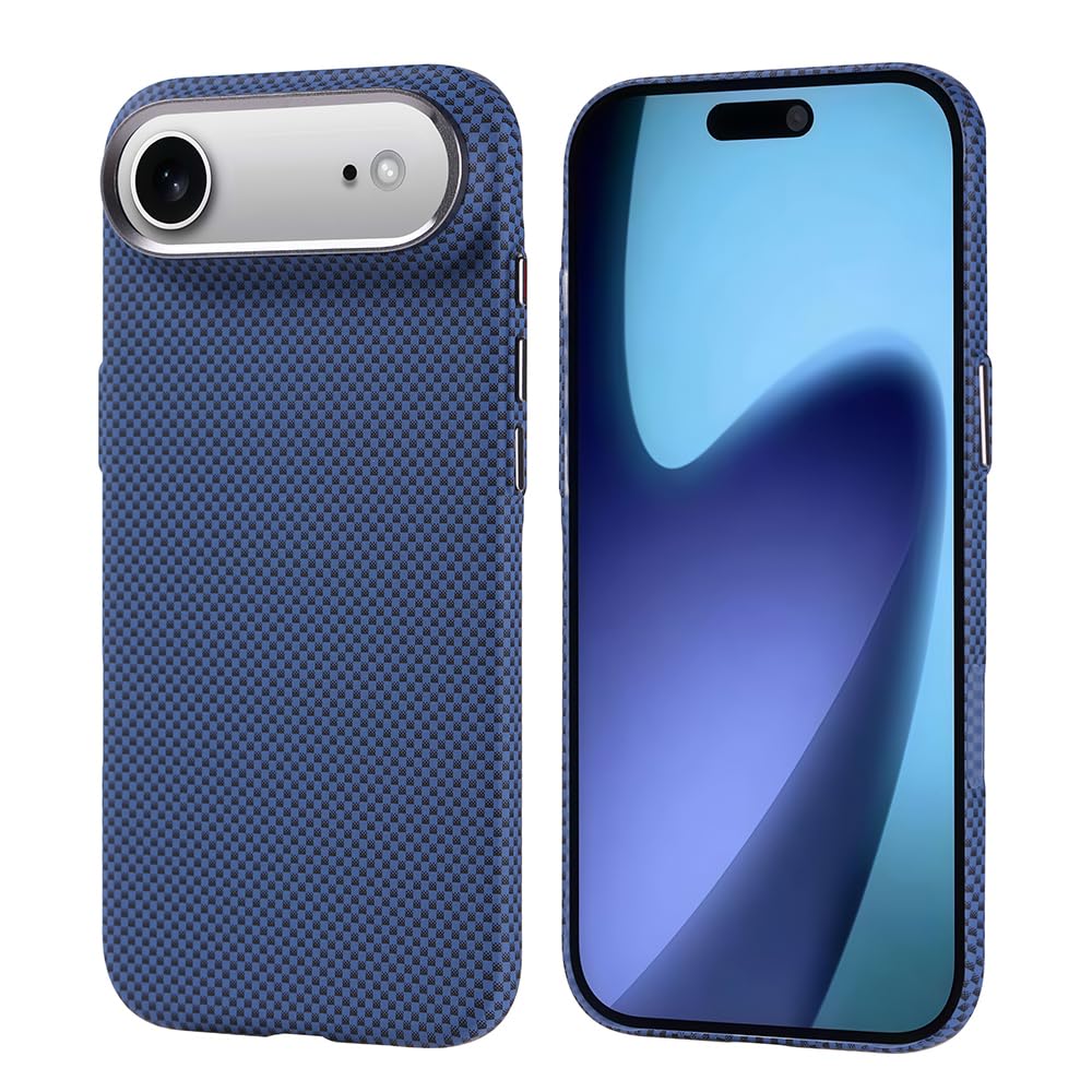 Zore Apple ile uyumlu iPhone 17 Air Kılıf M-safe Şarj Özellikli Karbon Fiber Görünümlü Zore Nekst Kapak Lacivert