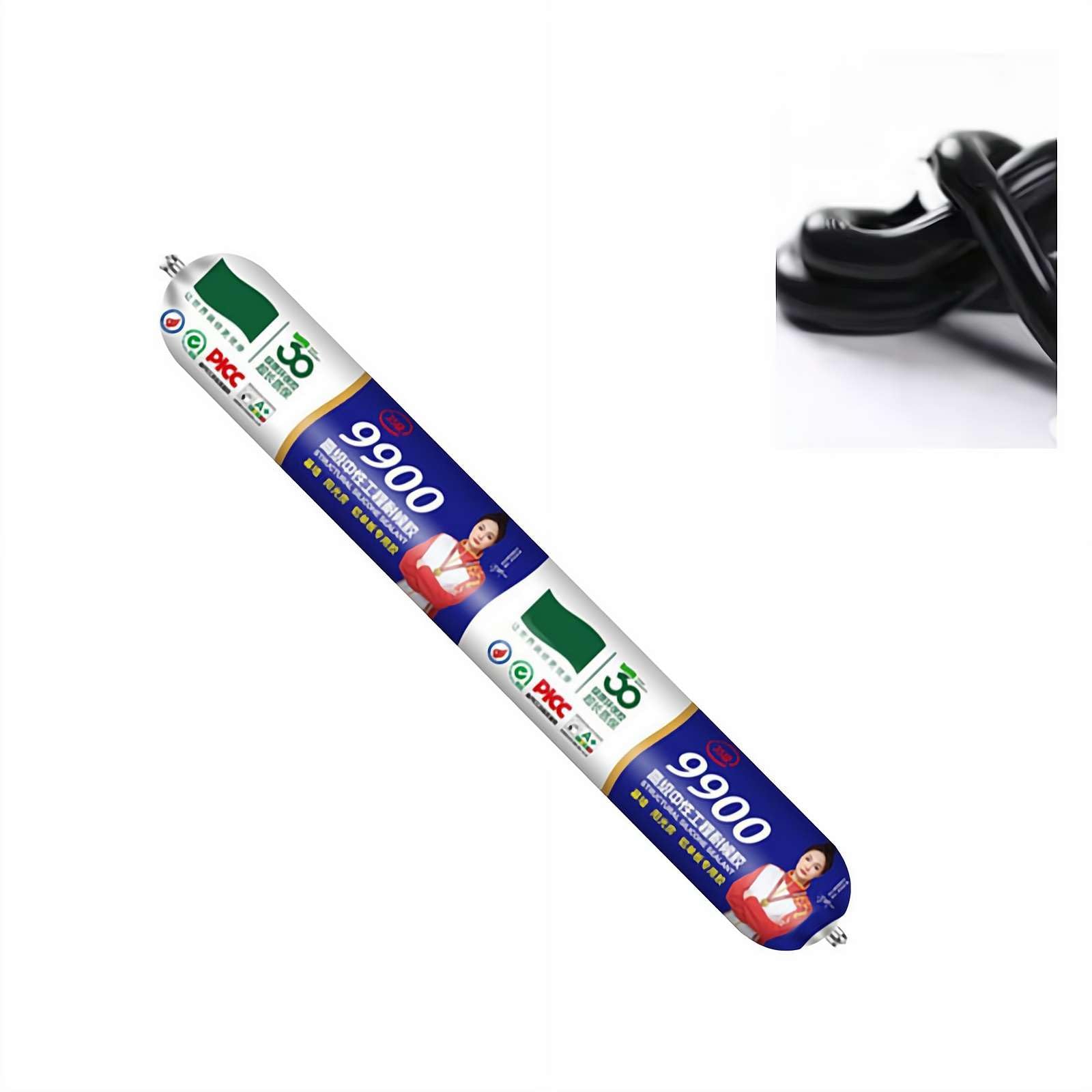 9900 Silicone Waterproof Sealant for Roof and Wall Crack Repair, Outdoor High Temp Resistant Exterior Caulk, Professional UV Proof Permanent Leak Solution for Gutters, RVs and Window Frames (Black)
