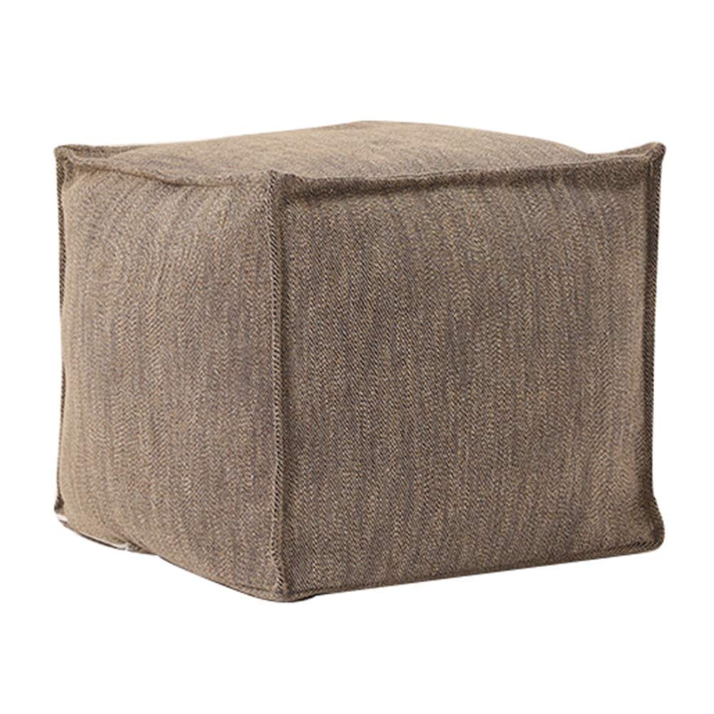 Pouf repose-pieds cube marron pour optimiser votre coin lecture et salon