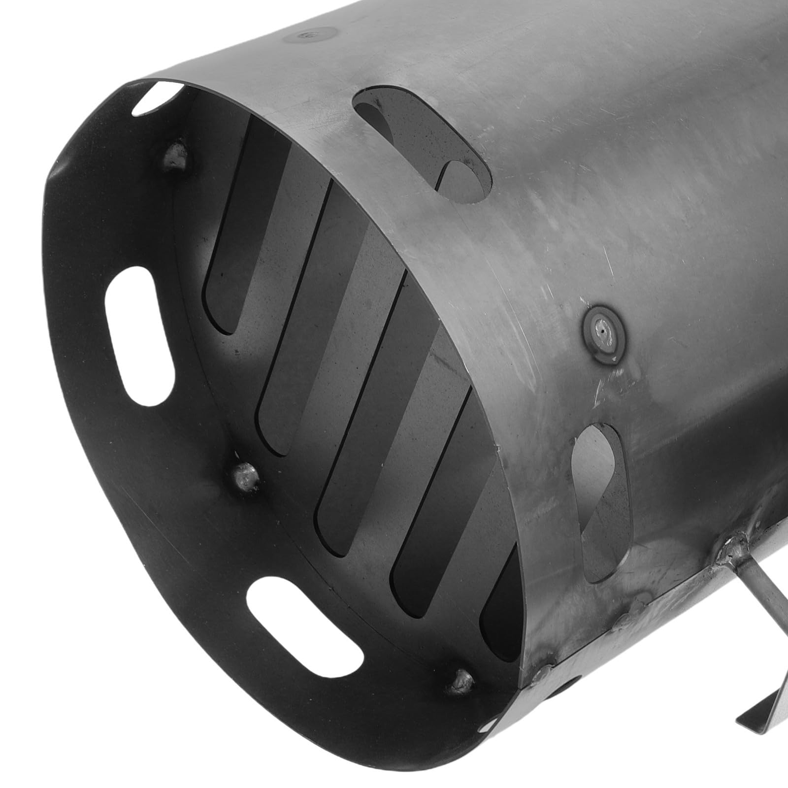 Grillanzünder für Holzkohlegrill, Anzündkamin aus Eisen mit Wärmeisolierung, schnell startend, leicht zu tragen, für Outdoor Cooking und Outdoor barbecues, weiß