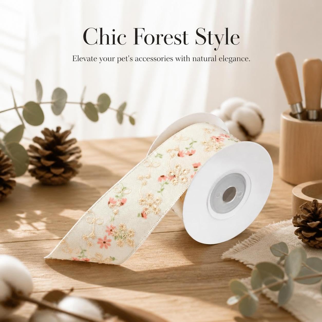 Nastro Ricto Floreale in Cotone, size to 3