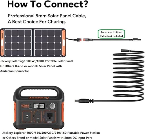 Miniatura 6 de Cable de extensión Jackery de 30 pies 14AWG 0.315 in Panel solar Cable de extensión de 0.315 in DC enchufe de alimentación para Jackery SolarSaga