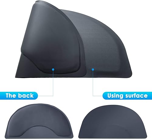 Miniatura 6 de Tapete para silla de barbería  3 x 5  Antifatiga  Negro semicírculo  58 pulgadas de grosor