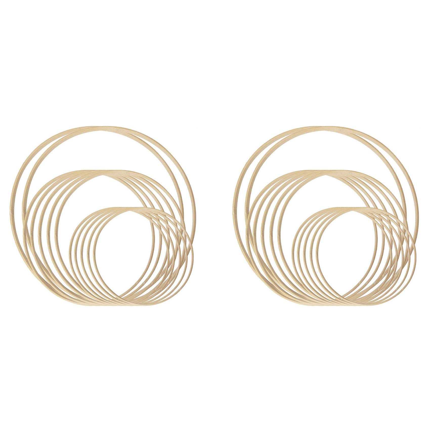 Hndhbfgrt Dream Catcher Rings 24Pcs Wood Bamboo Floral Hoop for DIY Wreath Decor Wedding Wreath Decor and Wall Hanging Craft
