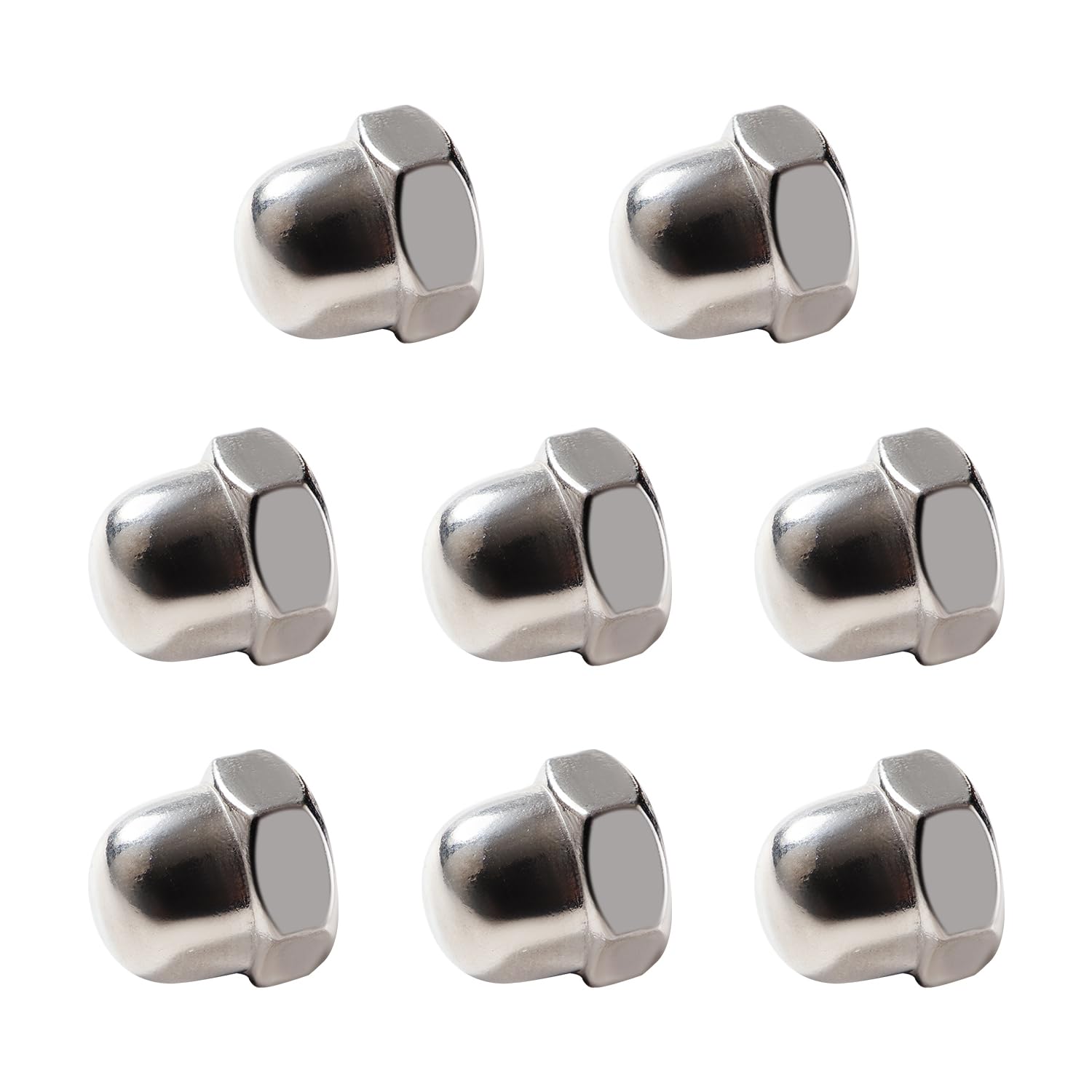 Lyeteung 8 PCS M10 Stainless Steel Cap Nuts, Domed Head Top Hex Nuts, Acorn Decorative Hex Cap Nuts, for Screws, Bolts