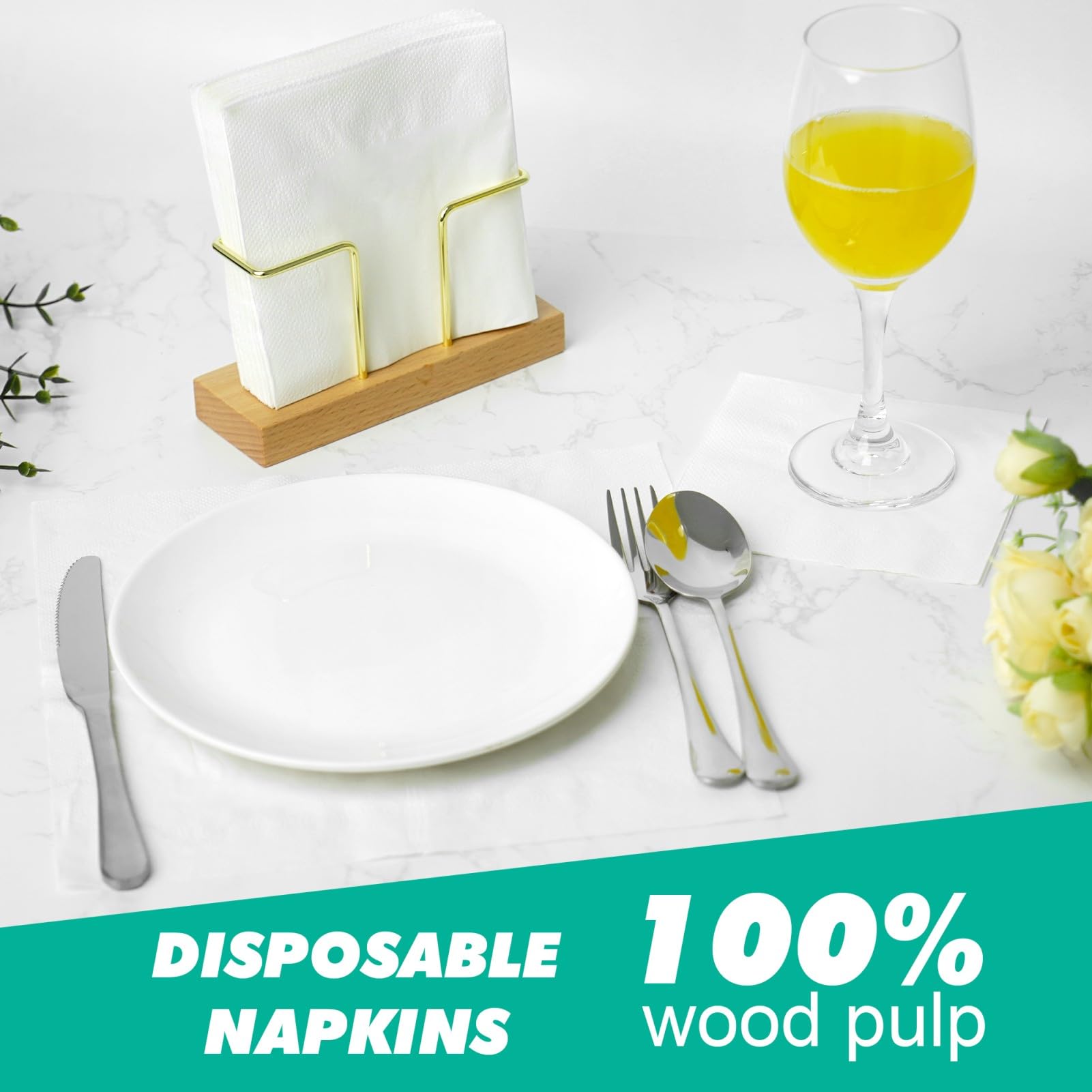JINVOGREE - 2000 servilletas de cóctel desechables de papel blanco de 1 capa para bares, almuerzos, fiestas, restaurantes y uso diario, plegadas de 5.3 x 5.3 pulgadas