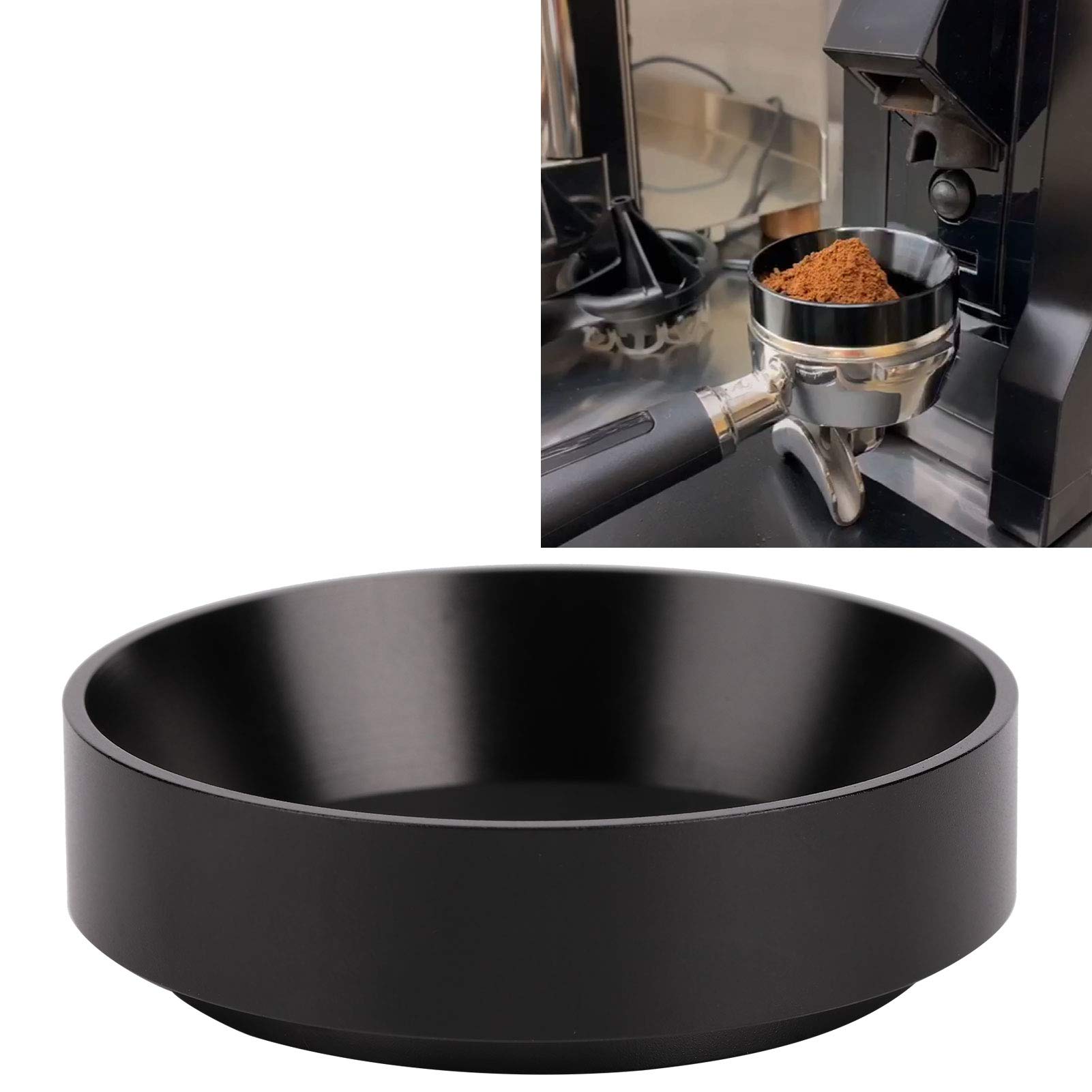 Powder Dosing Funnel, Dosing Ring, Magnetic Design for Cafe Home(Black, 51MM with Magnetic)