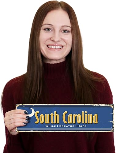 Miniatura 106 de SmartSign Letrero de metal vintage con texto en inglés "The Lone Star State" de 4 x 14 pulgadas, aluminio inoxidable de 40 mil con abrigo Texas